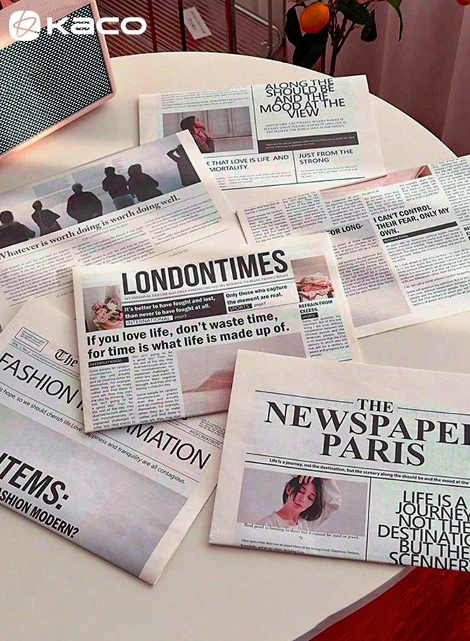 كاكو 6 أدوات تصوير فوتوغرافي بريطانية قديمة خلفية صحيفة رجعية مناسبة للملابس العصرية، وتصوير الأطعمة، والديكور المنزلي، وورق تغليف باقات الزهور، والأدوات الزخرفية الجذابة. - Image 1